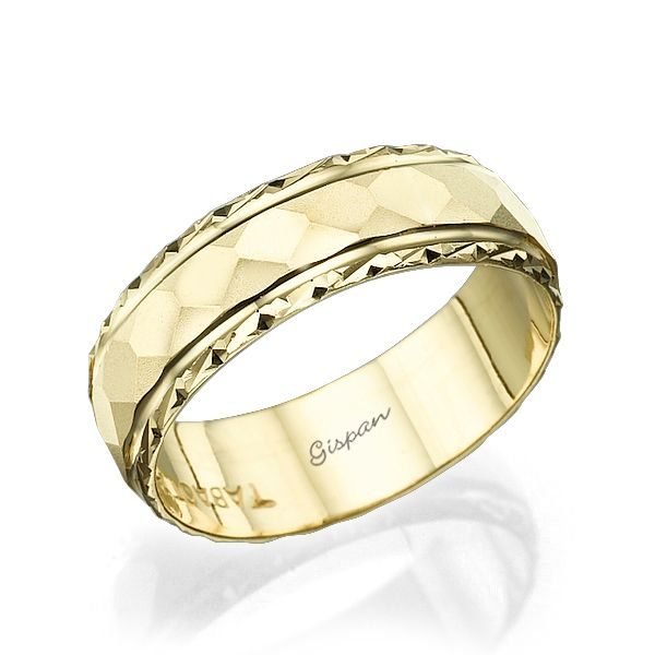 טבעת נישואין זהב צהוב מט 14K
